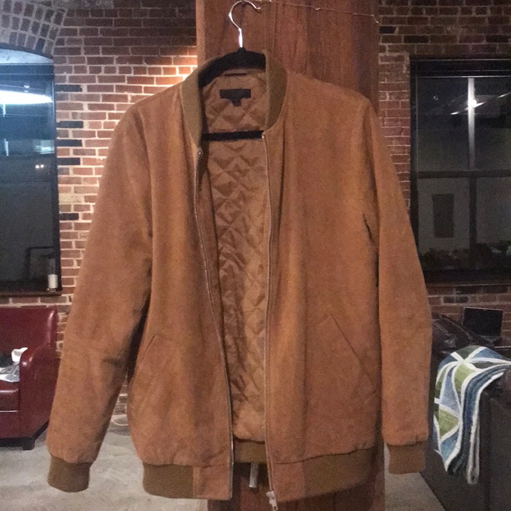 ASOS Suede Bomber Jacket - Tan